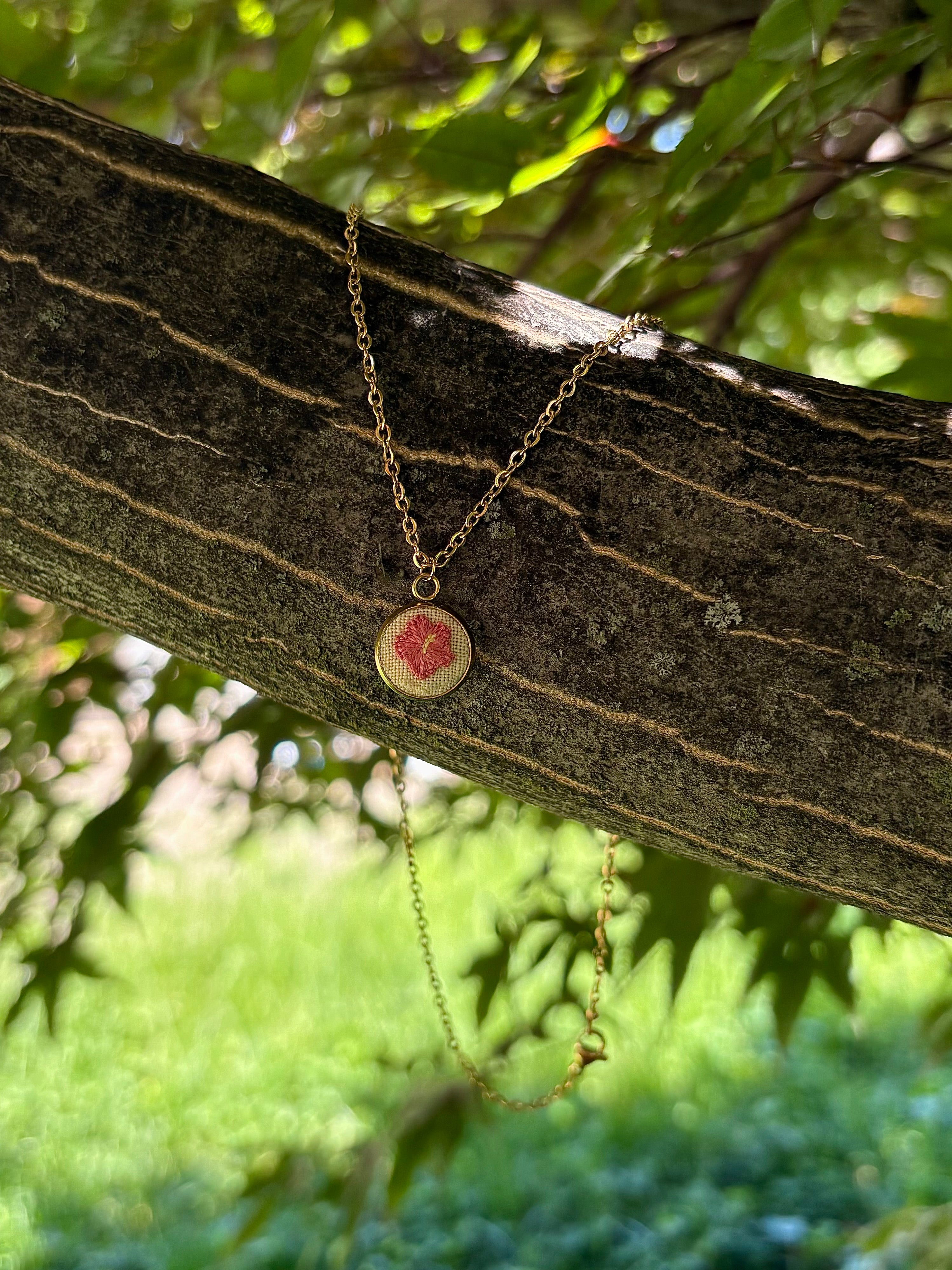 Hibiscus Flower Pendant Necklace