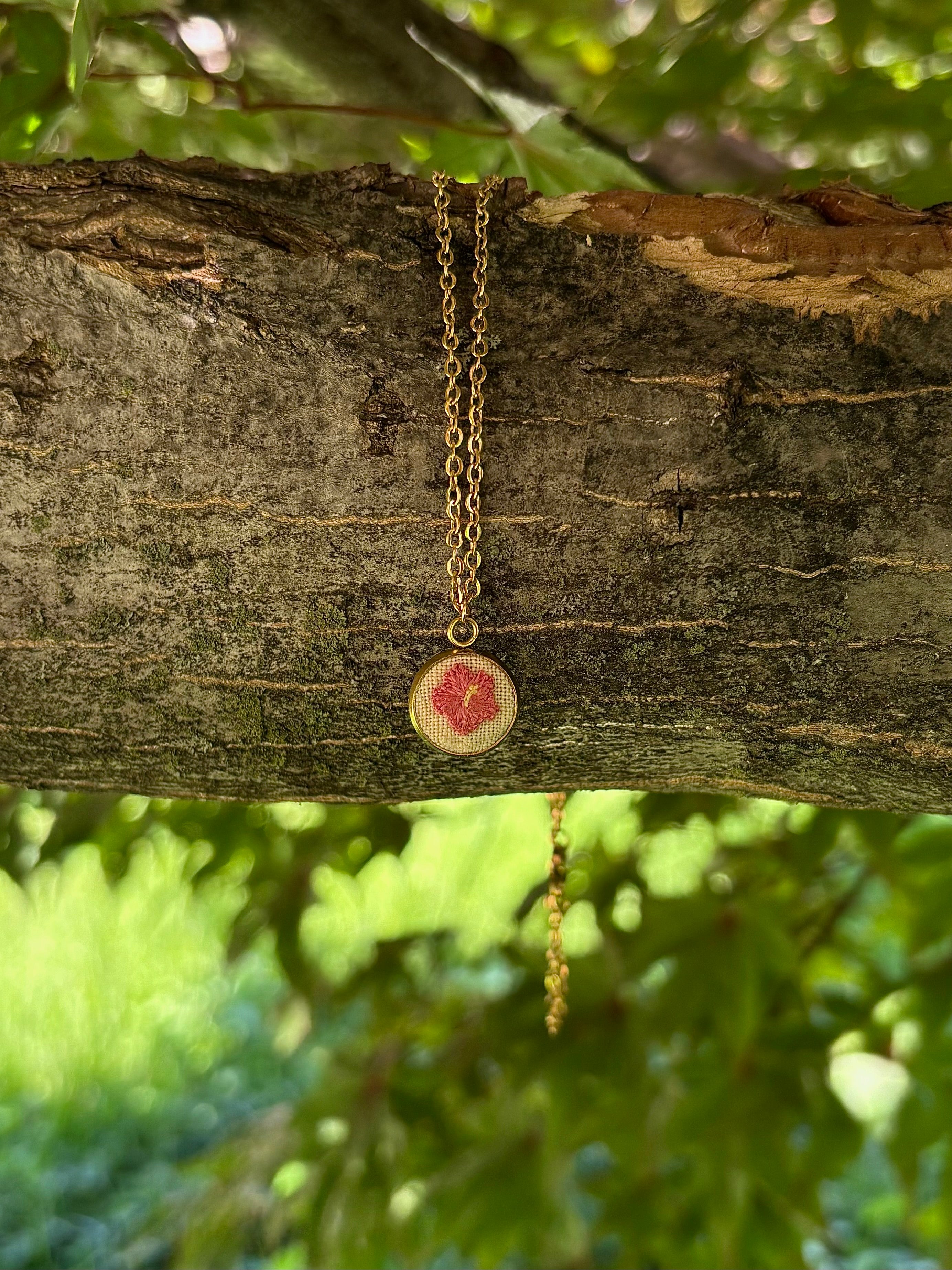 Hibiscus Flower Pendant Necklace