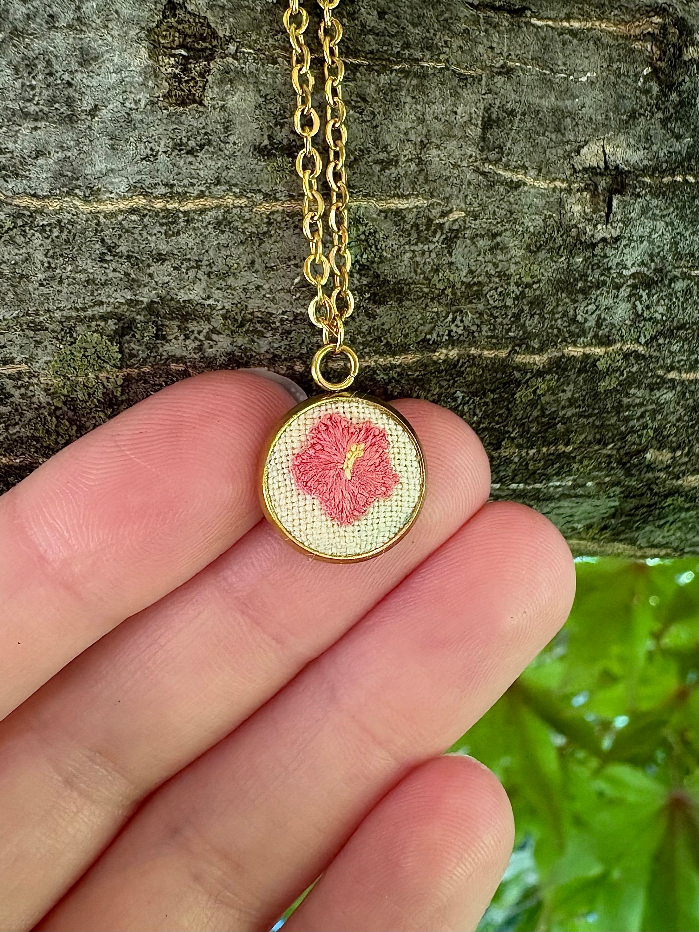 Hibiscus Flower Pendant Necklace