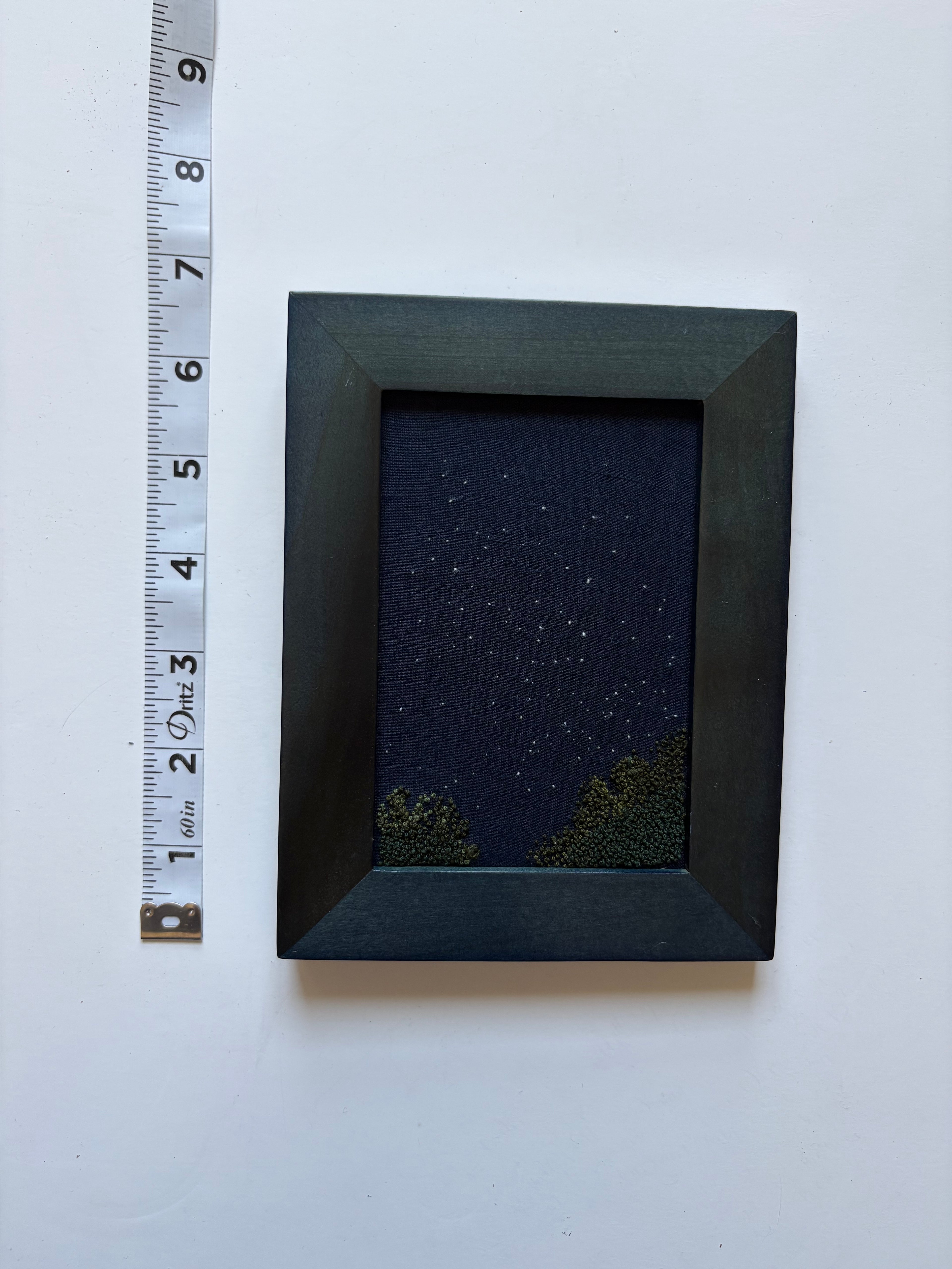 Upcycled Framed Embroidery: Night Sky