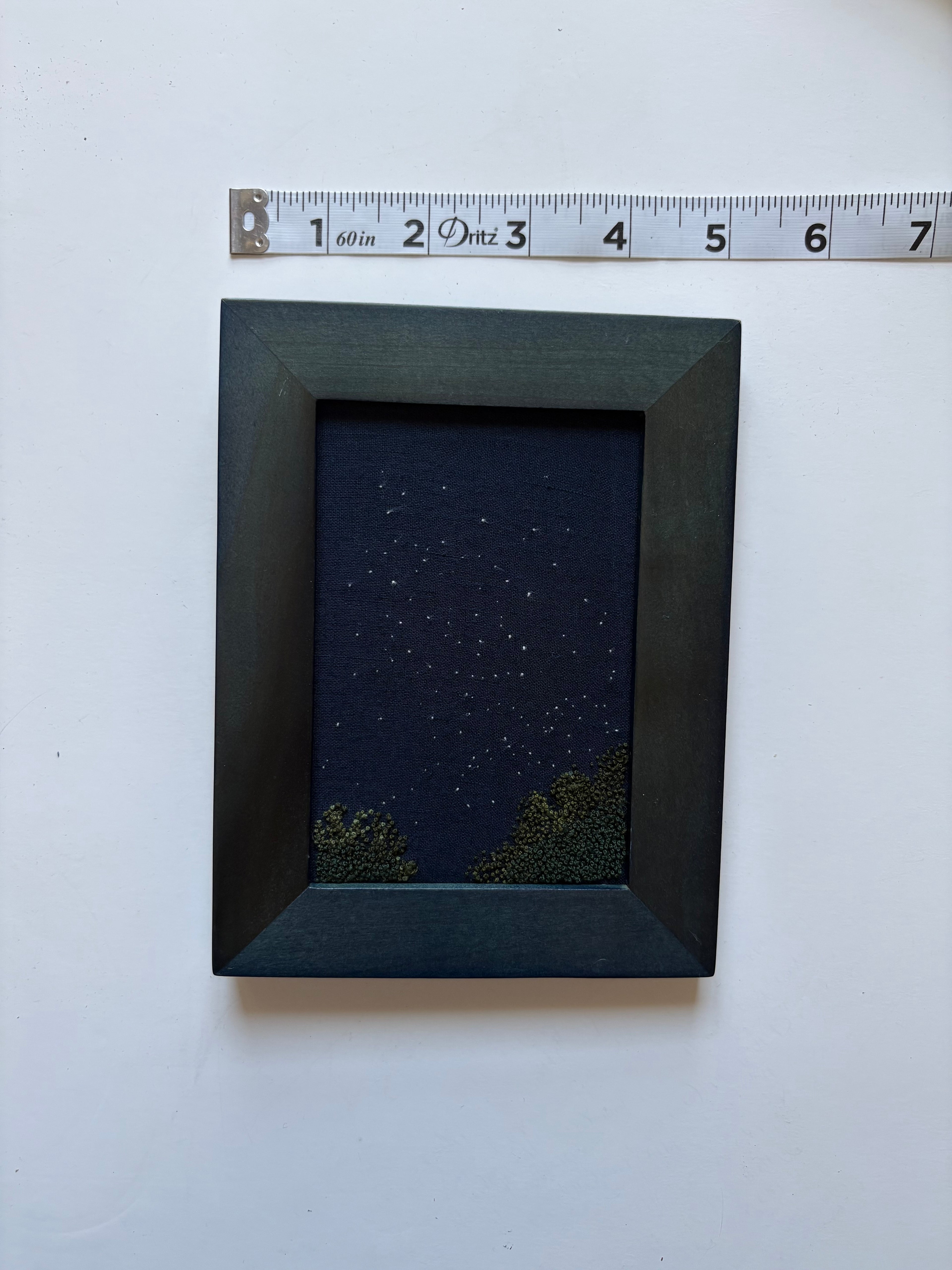 Upcycled Framed Embroidery: Night Sky