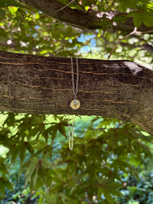 Blue Flower Pendant Necklace