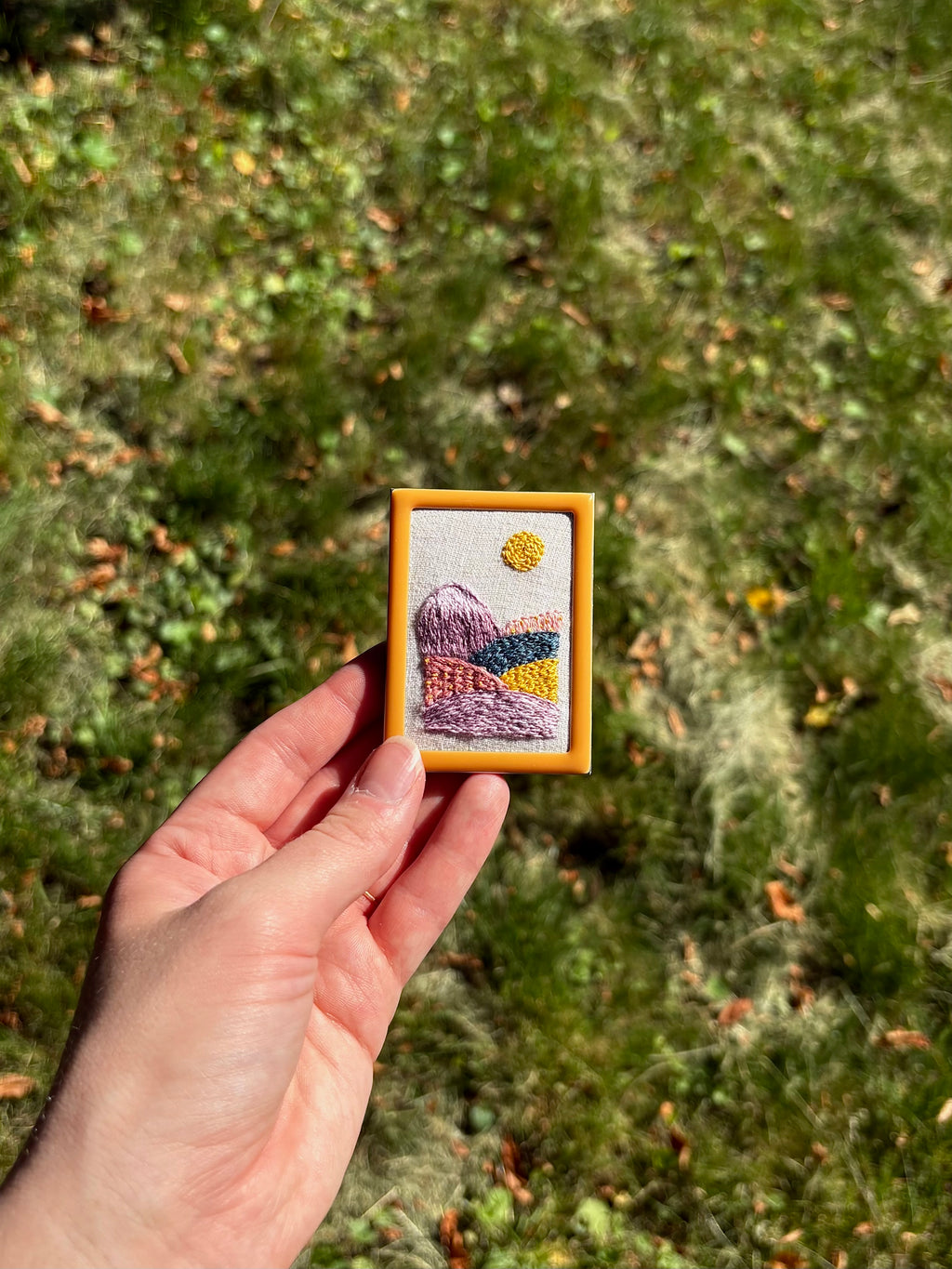 Upcycled Framed Embroidery: candy mountain!