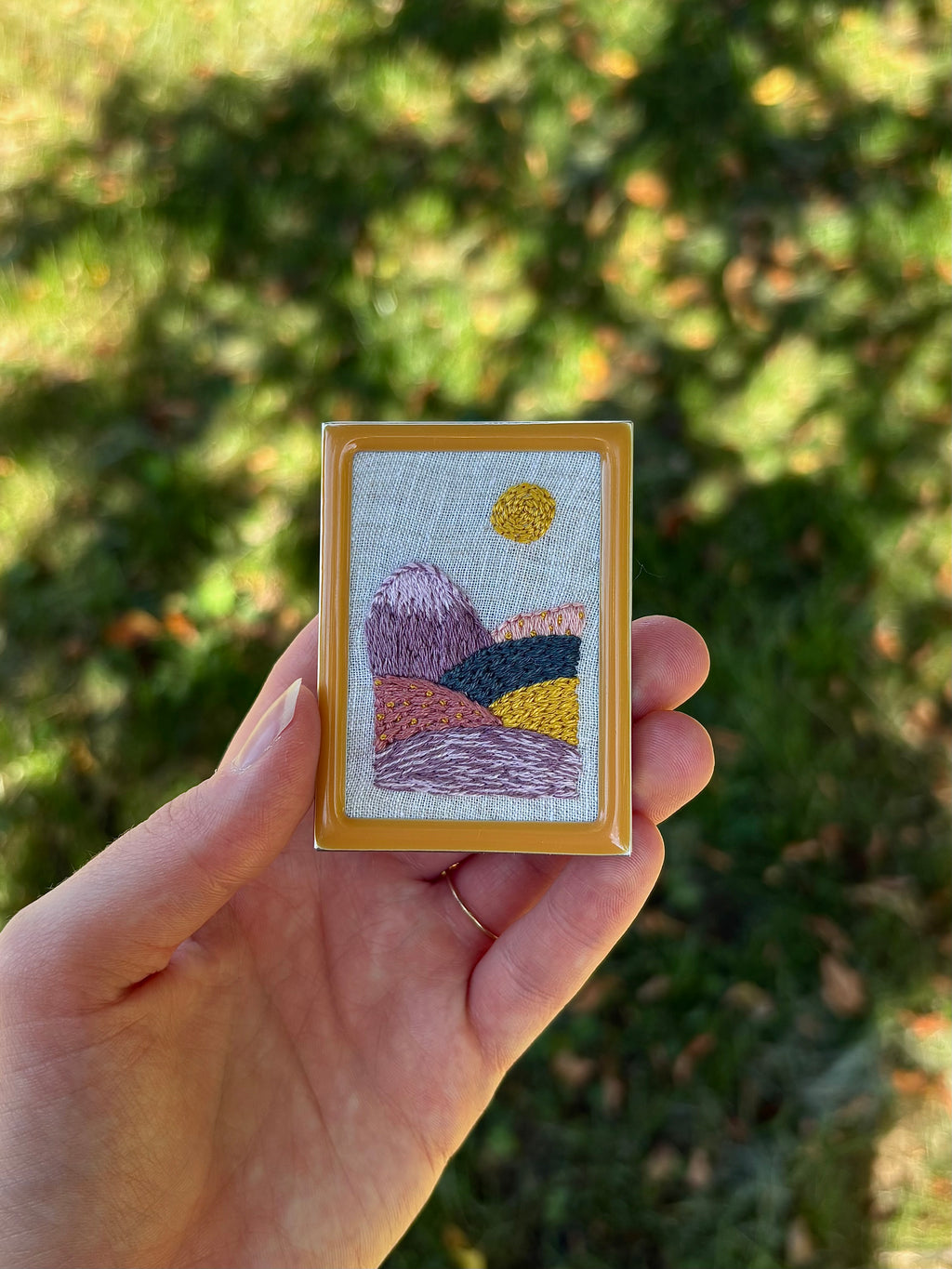 Upcycled Framed Embroidery: candy mountain!