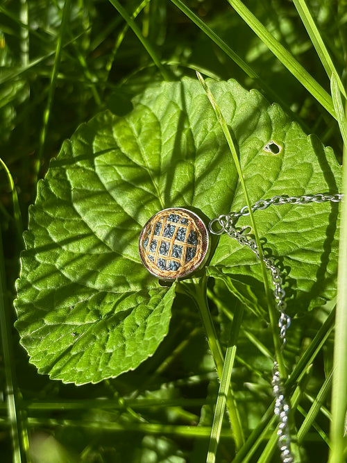 Blueberry Pie Pendant Necklace