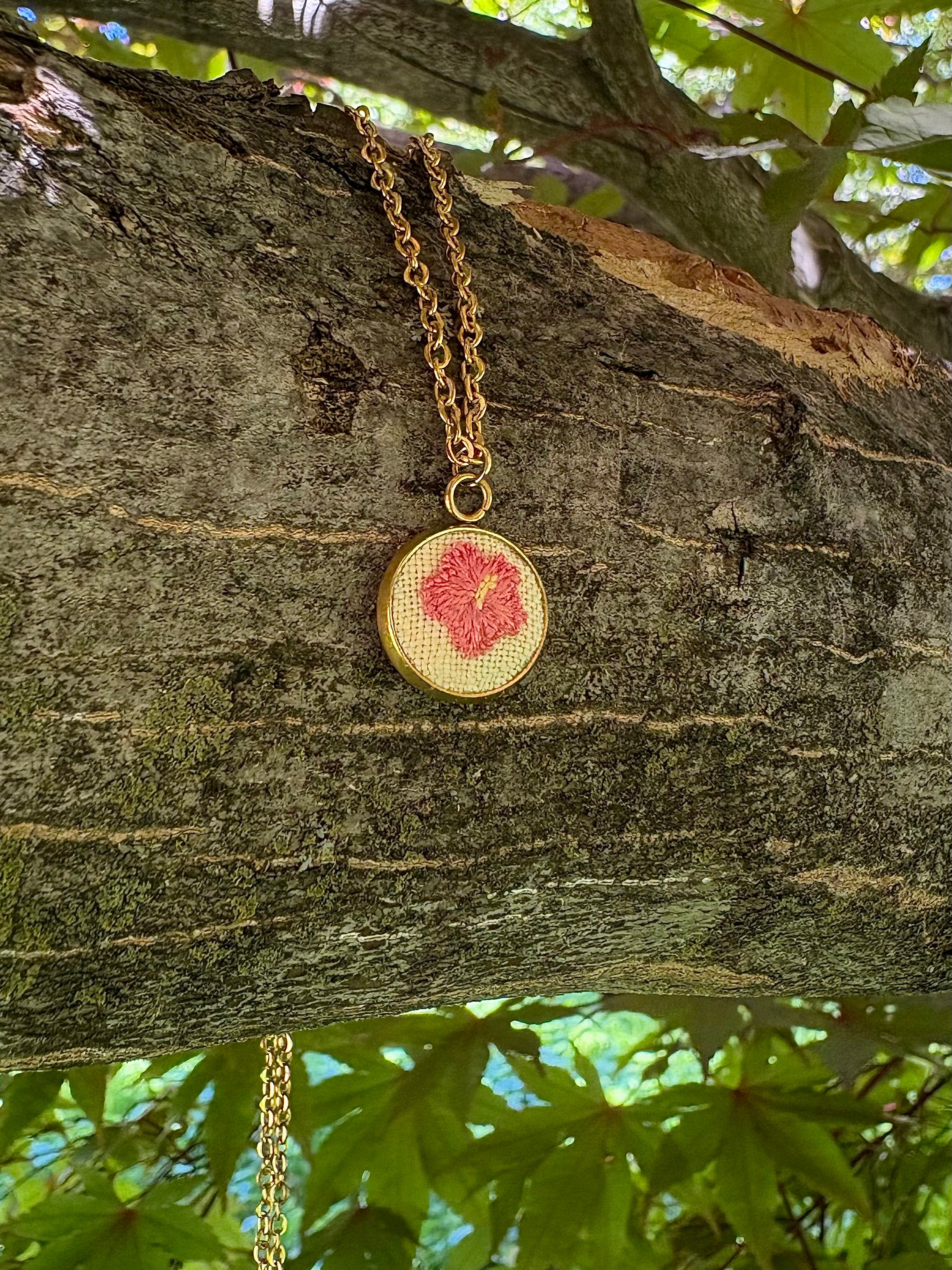 Hibiscus Flower Pendant Necklace