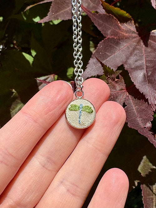 Blue Dragonfly Pendant Necklace