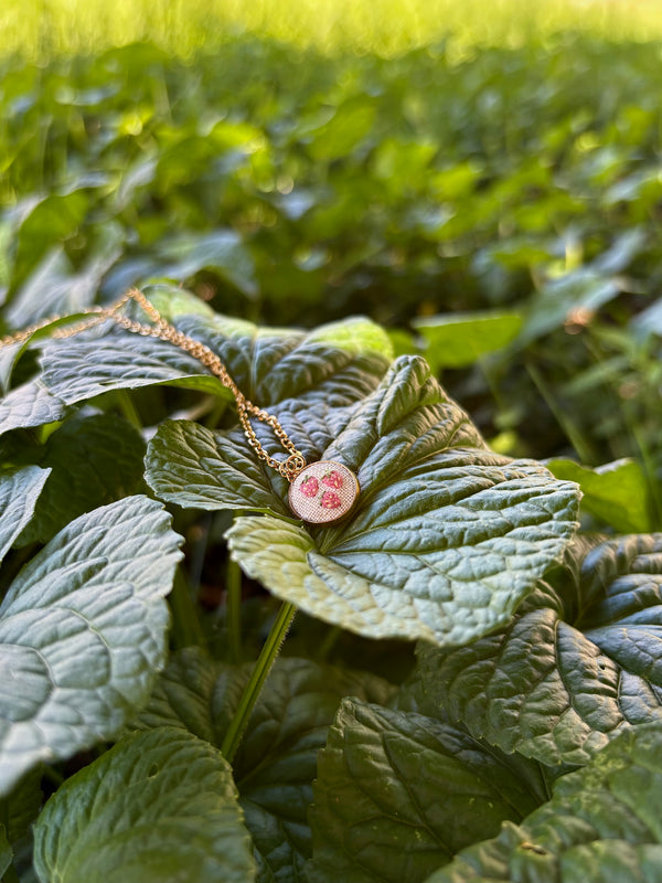 Strawberry Trio Pendant Necklace